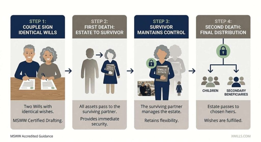 how mirror wills work UK diagram step by step
