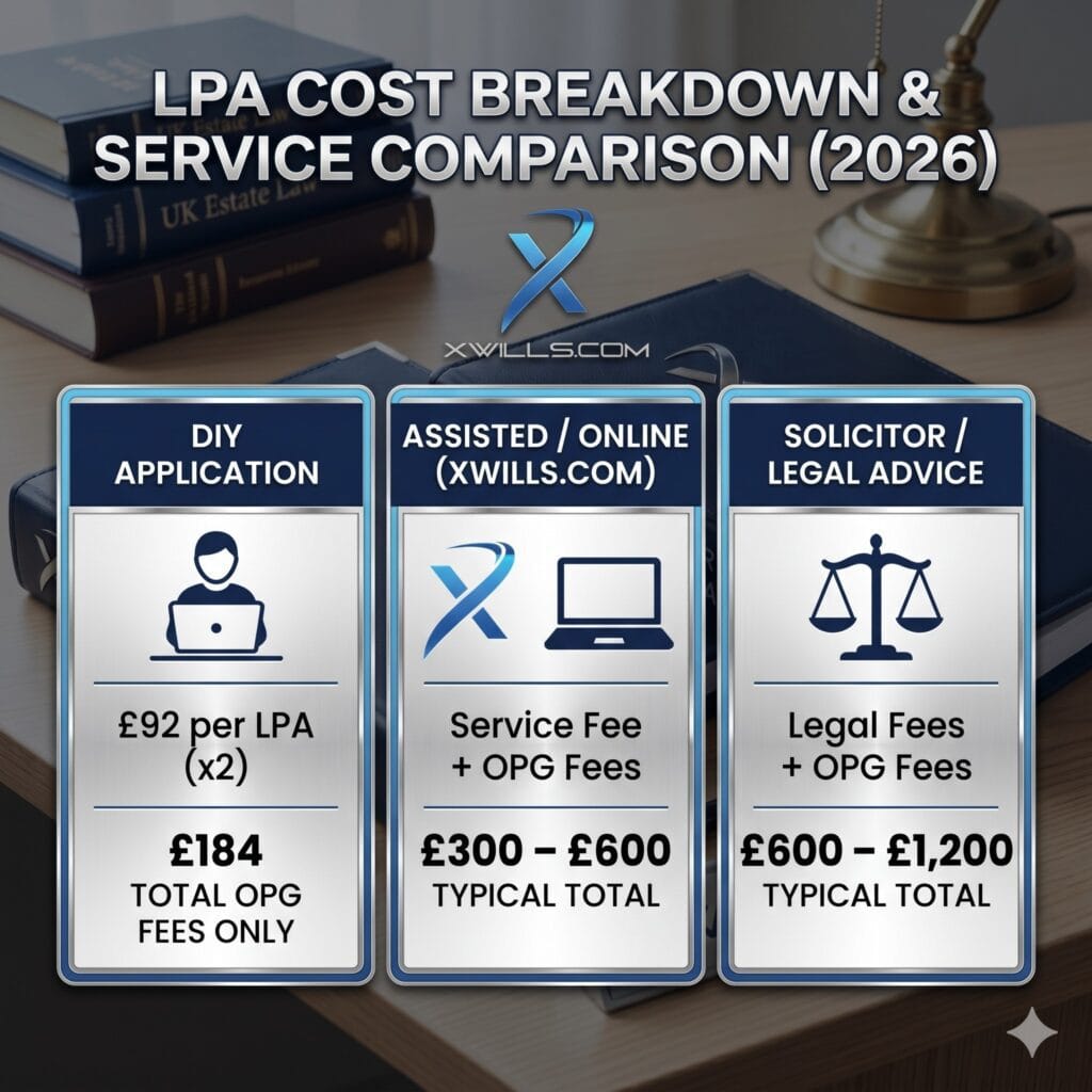 How much should lasting power of attorney cost in the UK?