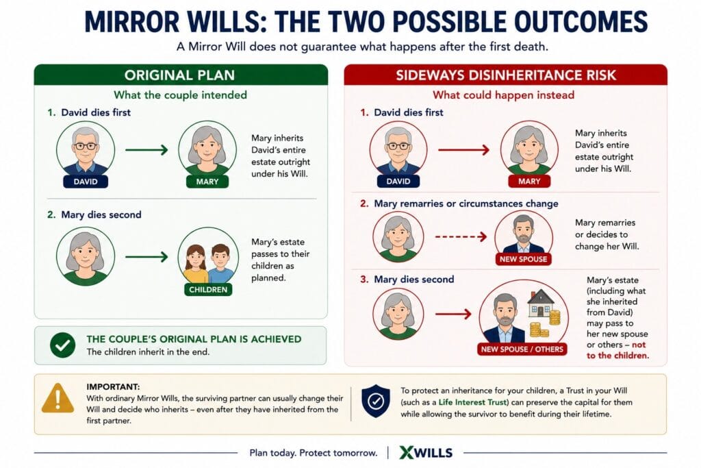 Mirror Wills and sideways disinheritance showing how children could lose their expected inheritance