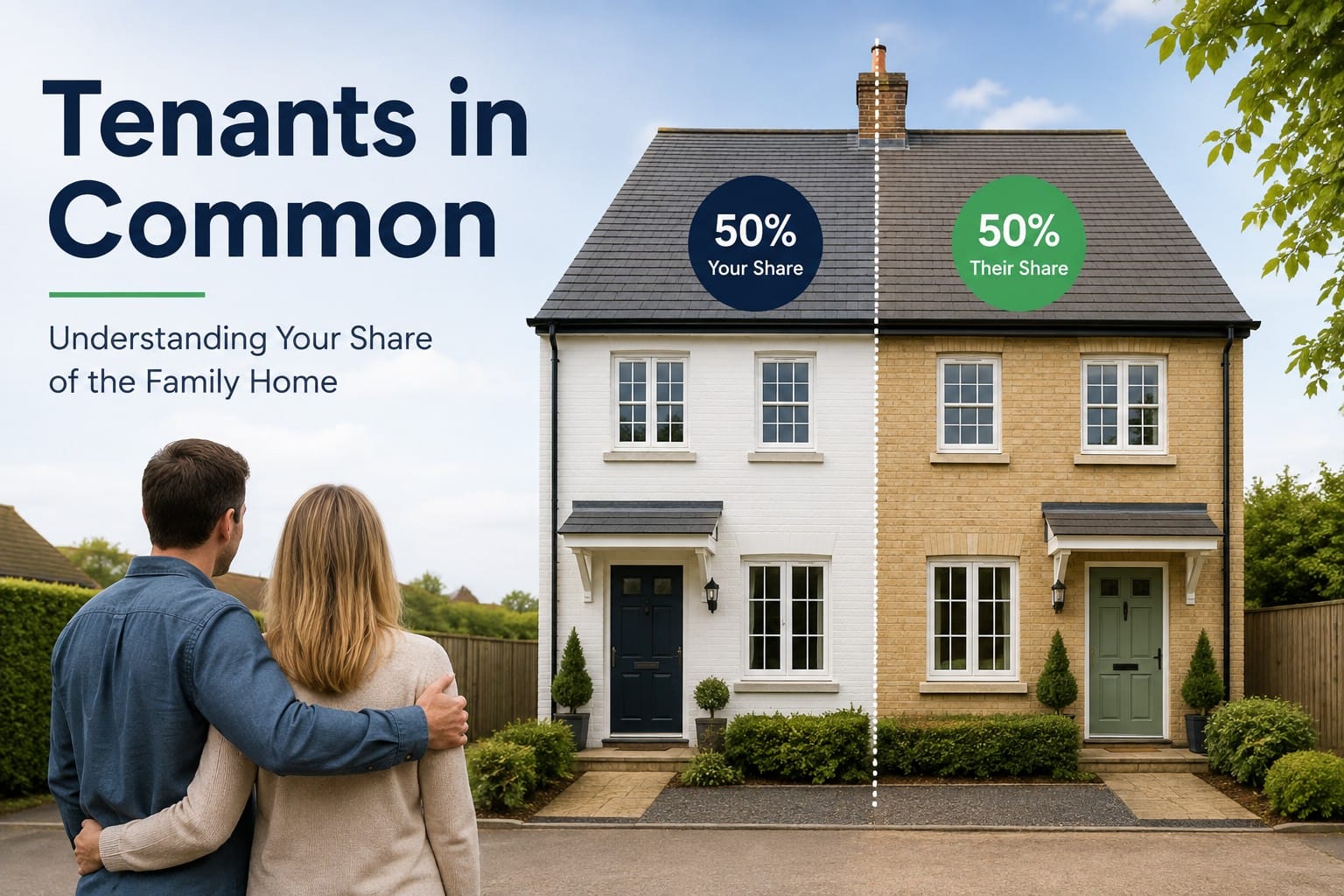 Tenants in Common UK property ownership showing separate 50% shares of a family home