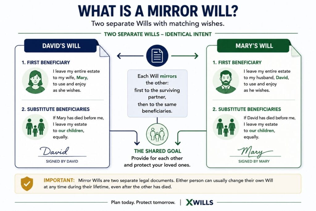 What is a mirror Will? Two separate Wills with matching wishes for a couple